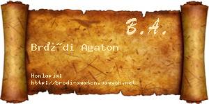 Bródi Agaton névjegykártya
